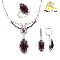 Gümüş zirkon taşlı set